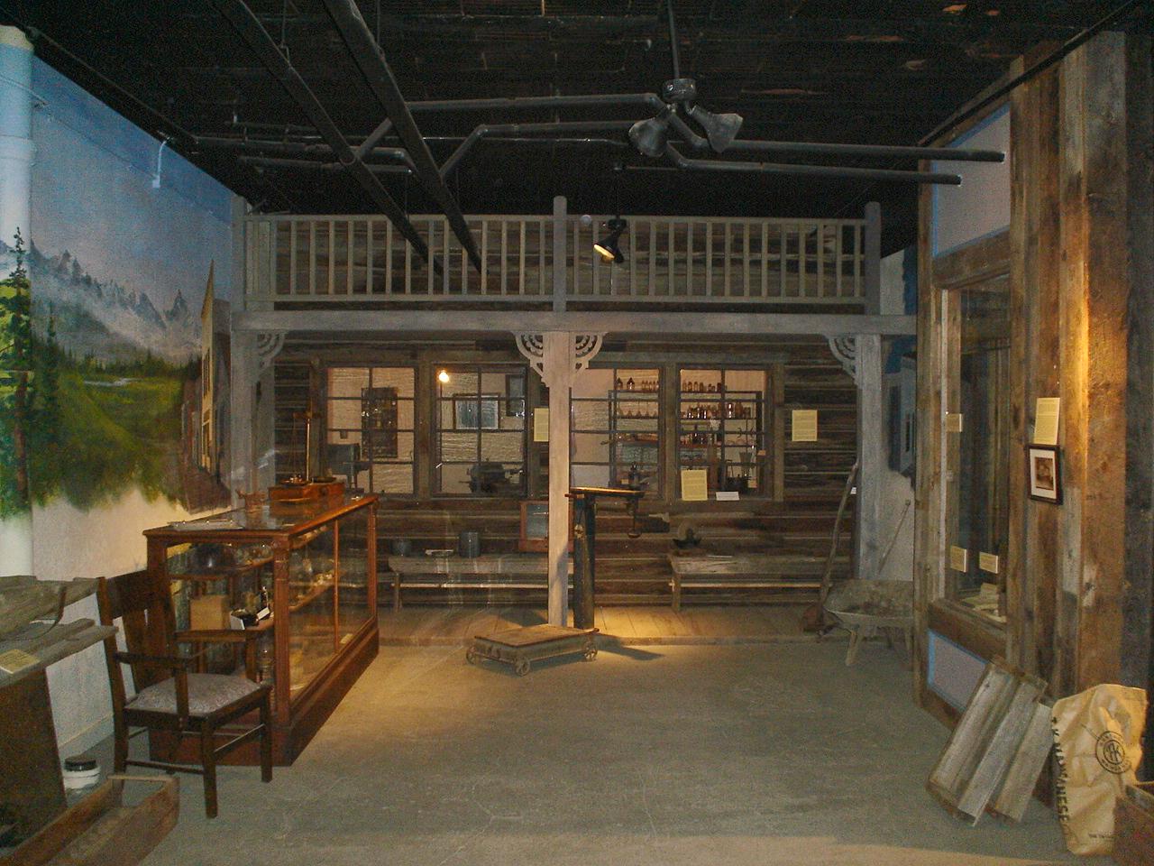 Assay office exhibit at the Granite County Museum