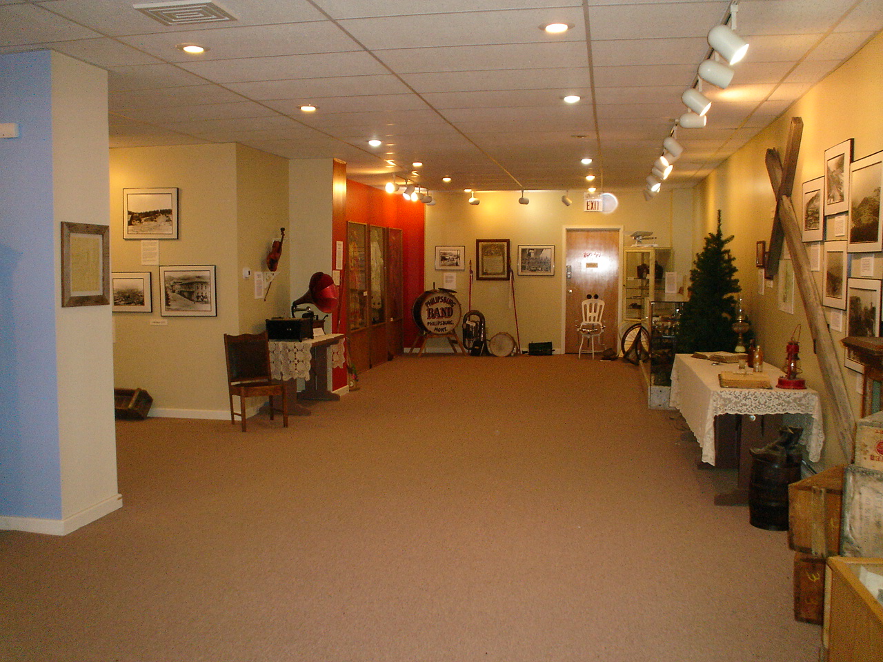 Main exhibit hall of the Granite County Museum